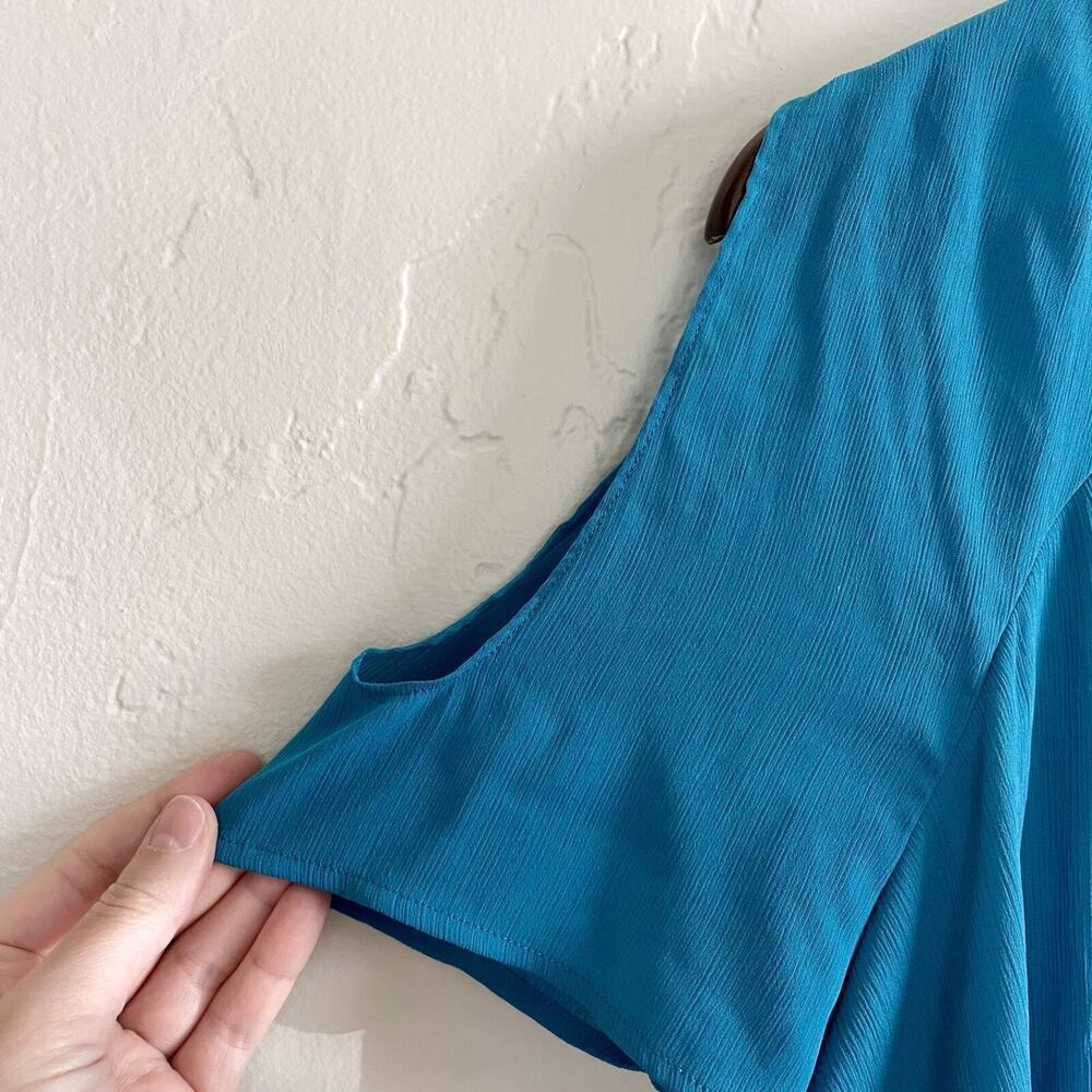 Vintage 90s y2k Juicy Couture Size Medium Blouse - Blue Tiered Embellished Cold - Picture 5 of 9